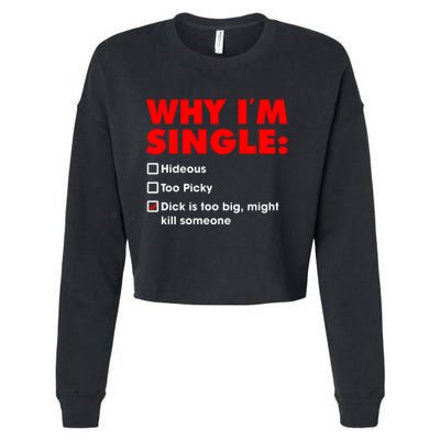 Why I'm Single Hideous Too Picky Dick Is Too Big ,Might Kill Someone Cropped Pullover Crew