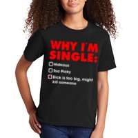 Why I'm Single Hideous Too Picky Dick Is Too Big ,Might Kill Someone Kids T-Shirt