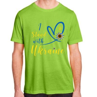 Wo I Stand With Ukraine Heart Sunflower Flag Symbol Gift Adult ChromaSoft Performance T-Shirt