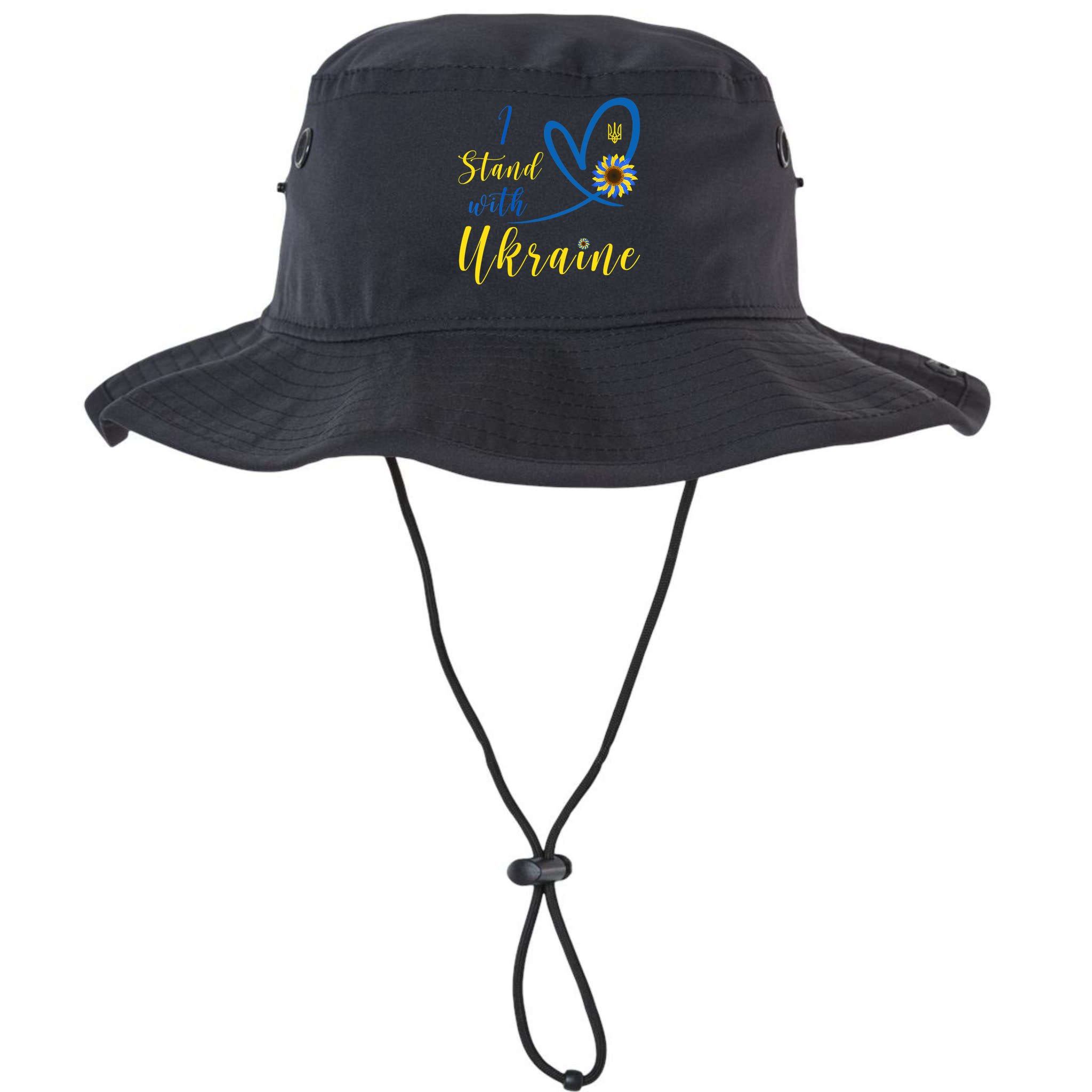 Wo I Stand With Ukraine Heart Sunflower Flag Symbol Gift Bucket Hat