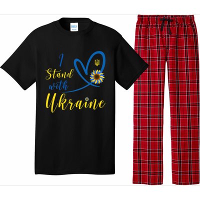 Wo I Stand With Ukraine Heart Sunflower Flag Symbol Gift Pajama Set