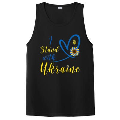 Wo I Stand With Ukraine Heart Sunflower Flag Symbol Gift PosiCharge Competitor Tank