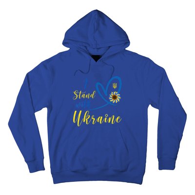 Wo I Stand With Ukraine Heart Sunflower Flag Symbol Gift Hoodie