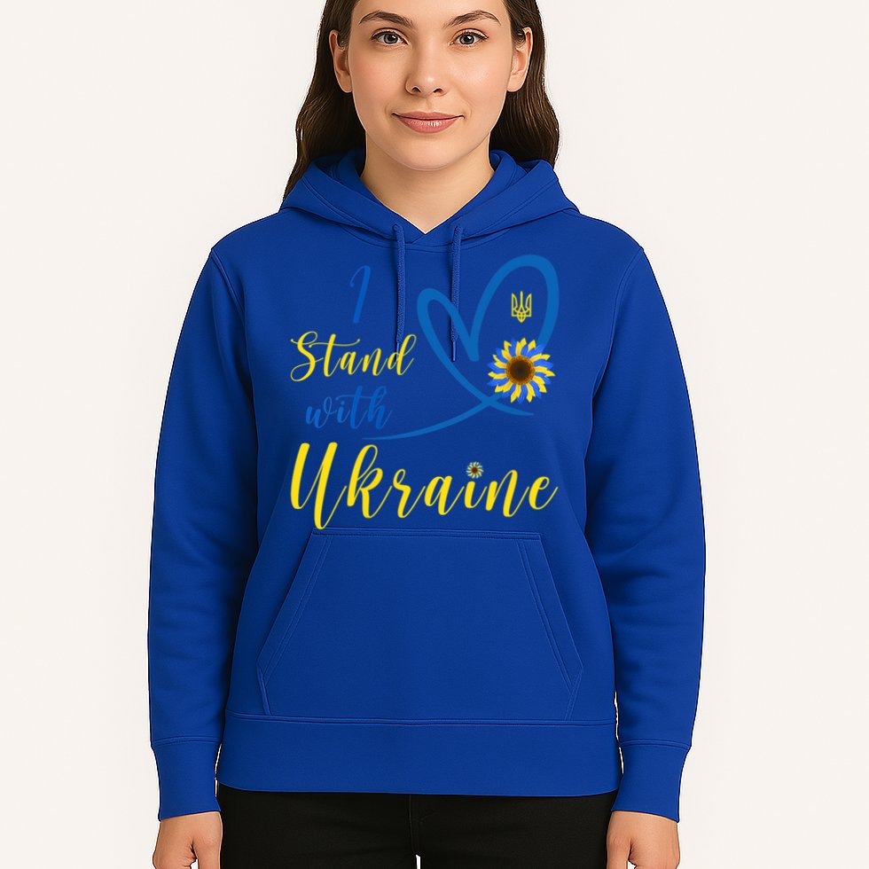 Wo I Stand With Ukraine Heart Sunflower Flag Symbol Gift Hoodie