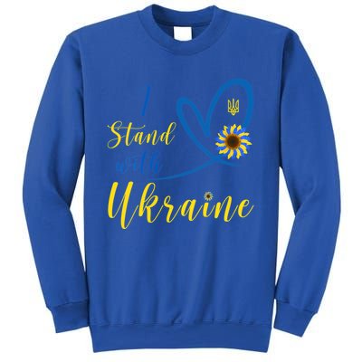 Wo I Stand With Ukraine Heart Sunflower Flag Symbol Gift Sweatshirt