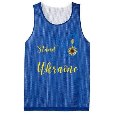 Wo I Stand With Ukraine Heart Sunflower Flag Symbol Gift Mesh Reversible Basketball Jersey Tank