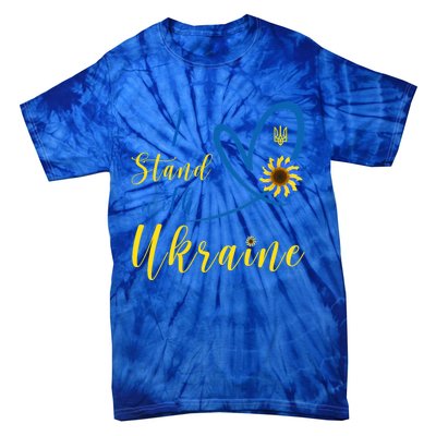 Wo I Stand With Ukraine Heart Sunflower Flag Symbol Gift Tie-Dye T-Shirt