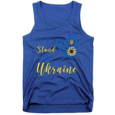 Wo I Stand With Ukraine Heart Sunflower Flag Symbol Gift Tank Top