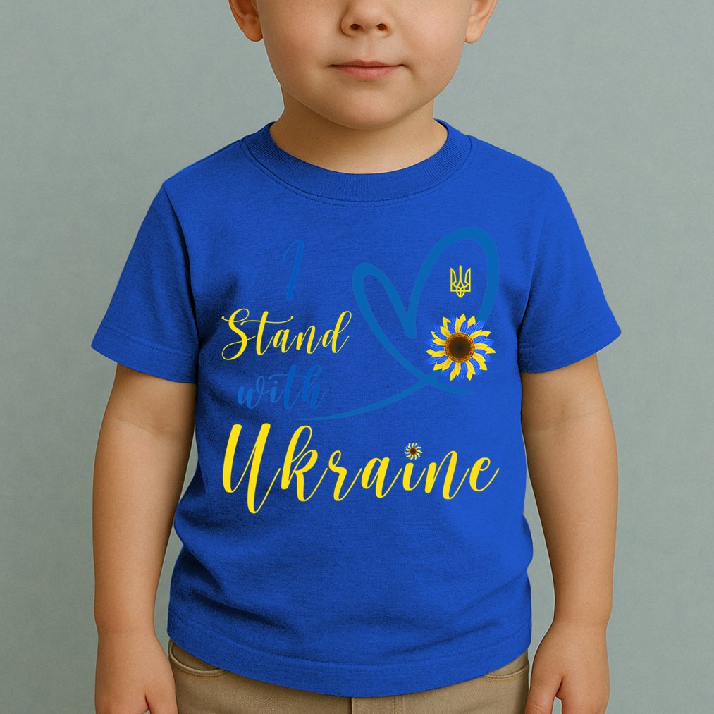 Wo I Stand With Ukraine Heart Sunflower Flag Symbol Gift Toddler T-Shirt