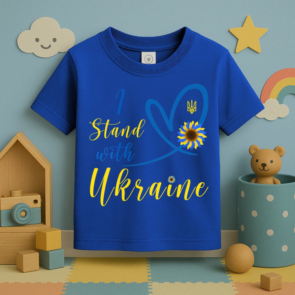Wo I Stand With Ukraine Heart Sunflower Flag Symbol Gift Toddler T-Shirt