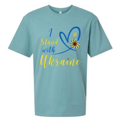 Wo I Stand With Ukraine Heart Sunflower Flag Symbol Gift Sueded Cloud Jersey T-Shirt