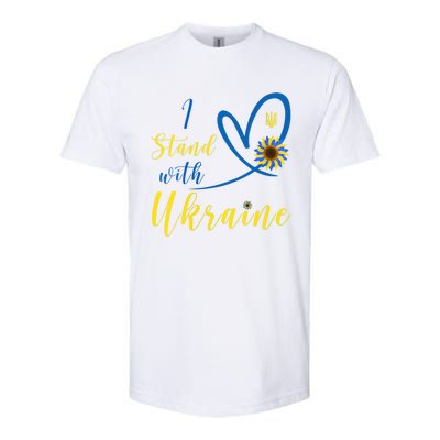 Wo I Stand With Ukraine Heart Sunflower Flag Symbol Gift Softstyle® CVC T-Shirt