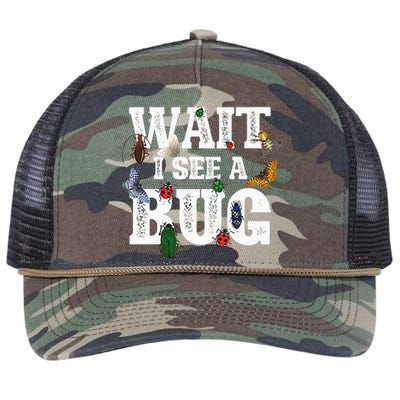 Wait I See A Bug Entomology Insect Collector Entomologist Retro Rope Trucker Hat Cap