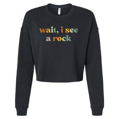 Wait I See A Rock Cropped Pullover Crew