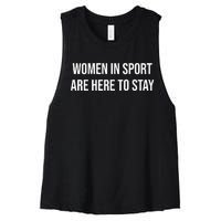 Women In Sport Are Here To Stay Women's Racerback Cropped Tank