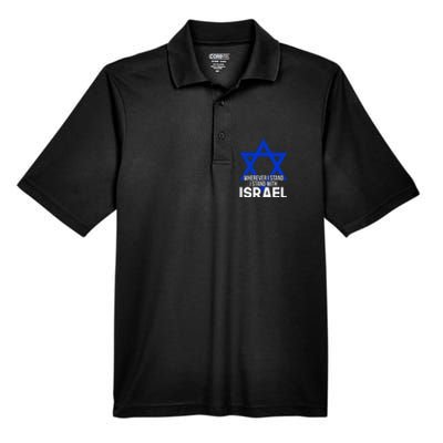 Wherever I Stand I Stand With Israel Men's Origin Performance Piqué Polo