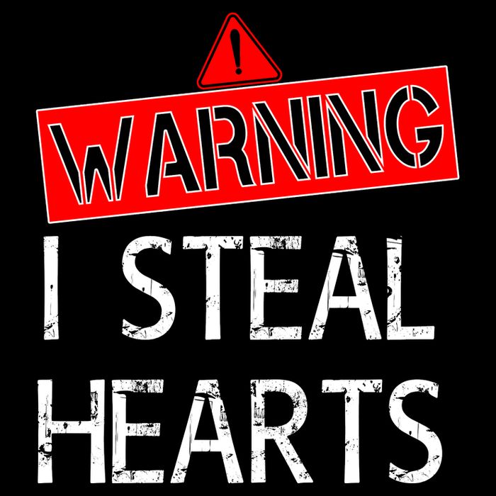 Warning I Steal Hearts Stripe Pom Pom Beanie