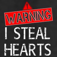 Warning I Steal Hearts 7 Panel Mesh Trucker Snapback Hat