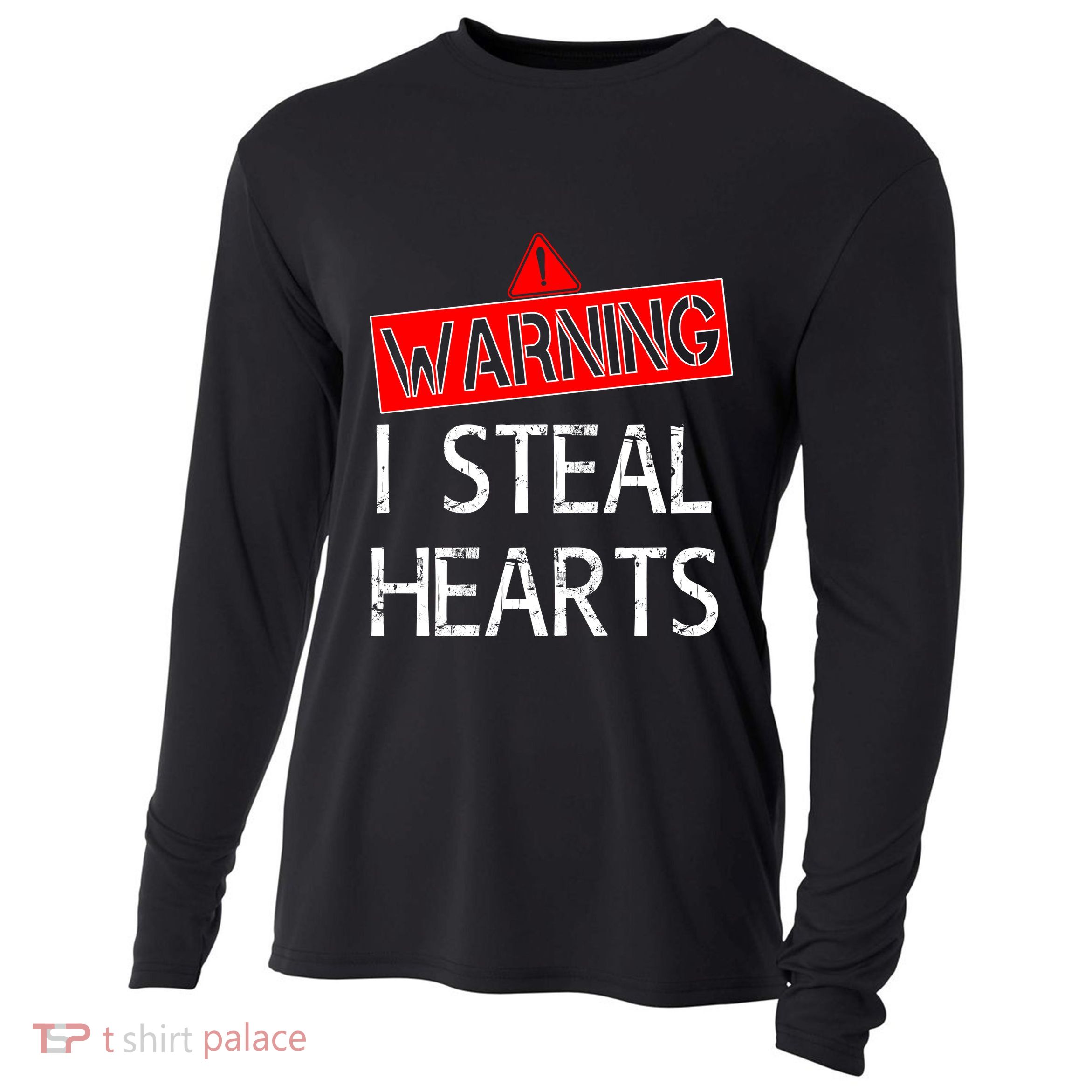 Warning I Steal Hearts Cooling Performance Long Sleeve Crew
