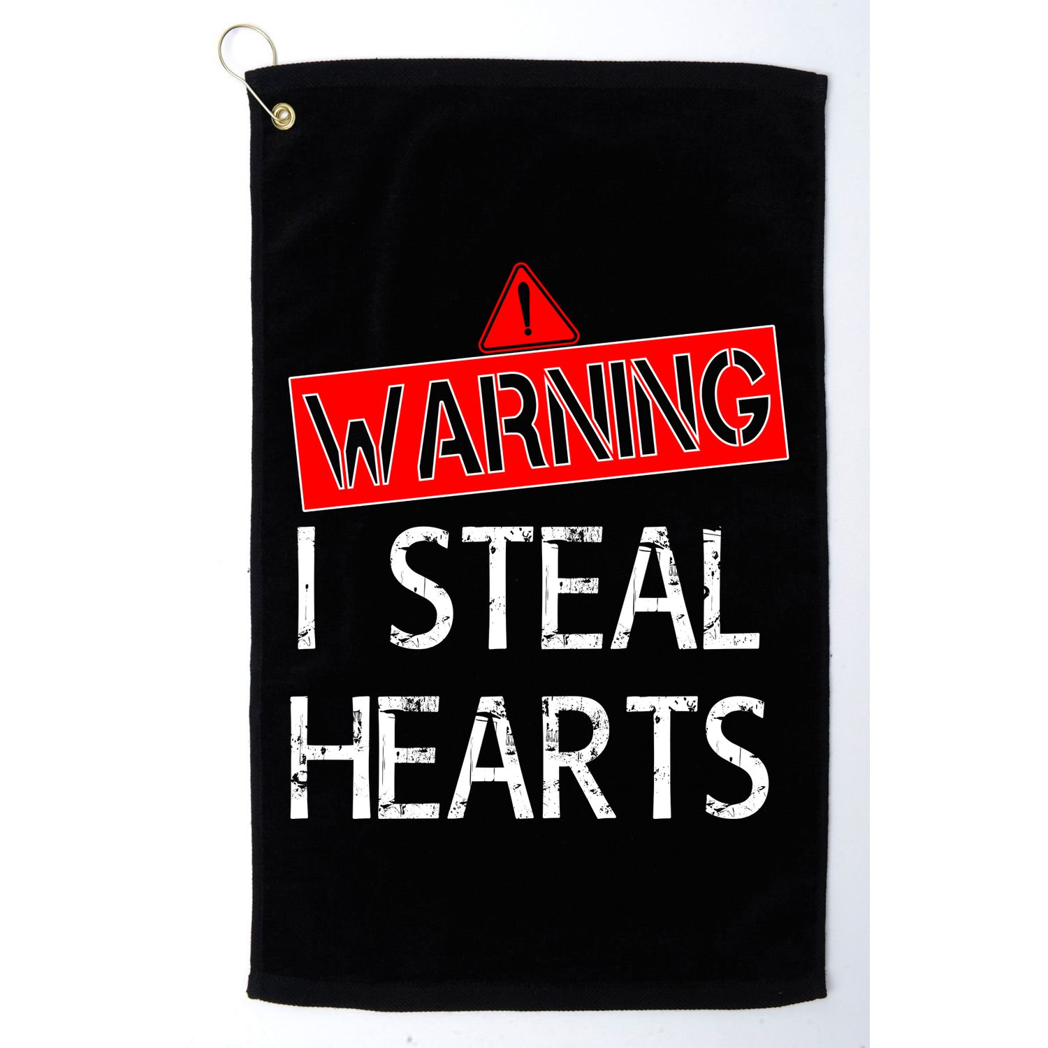 Warning I Steal Hearts Golf Towel