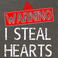 Warning I Steal Hearts Cotton Canvas Backpack