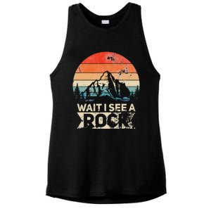 Wait I See A Rock Funny Geologist Idea Ladies PosiCharge Tri-Blend Wicking Tank