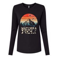 Wait I See A Rock Funny Geologist Idea Womens Cotton Relaxed Long Sleeve T-Shirt