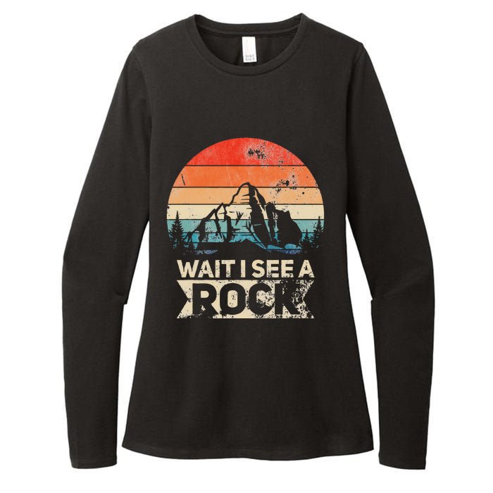 Wait I See A Rock Funny Geologist Idea Womens CVC Long Sleeve Shirt