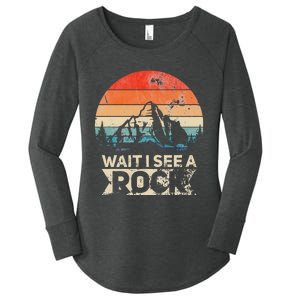 Wait I See A Rock Funny Geologist Idea Women's Perfect Tri Tunic Long Sleeve Shirt