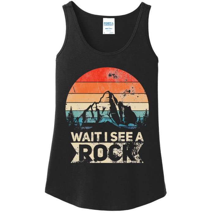 Wait I See A Rock Funny Geologist Idea Ladies Essential Tank