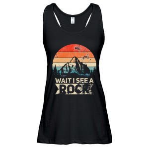 Wait I See A Rock Funny Geologist Idea Ladies Essential Flowy Tank