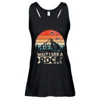 Wait I See A Rock Funny Geologist Idea Ladies Essential Flowy Tank