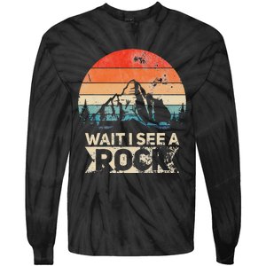 Wait I See A Rock Funny Geologist Idea Tie-Dye Long Sleeve Shirt