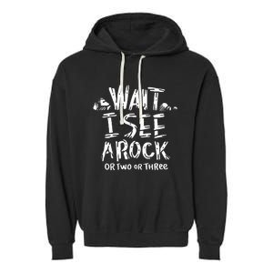 Wait I See A Rock Geology Garment-Dyed Fleece Hoodie