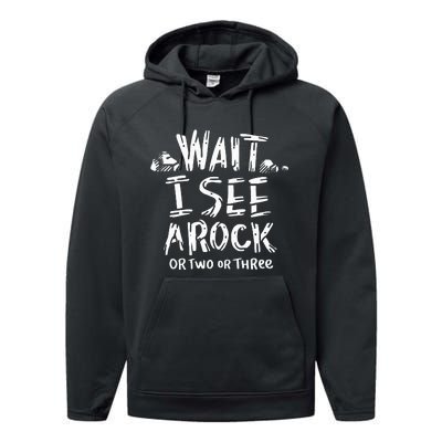 Wait I See A Rock Geology Performance Fleece Hoodie