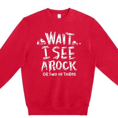 Wait I See A Rock Geology Premium Crewneck Sweatshirt