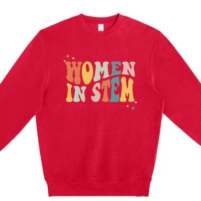 Wo in Stem Steminist Science Female Engineer Tech Premium Crewneck Sweatshirt