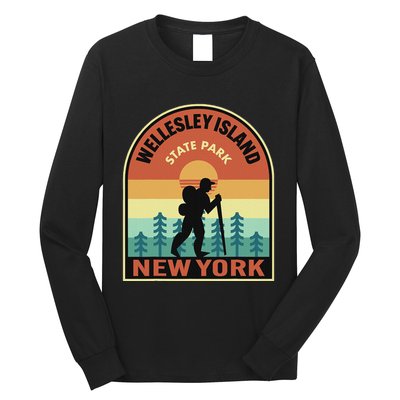 Wellesley Island State Park New York Retro Hiking Long Sleeve Shirt
