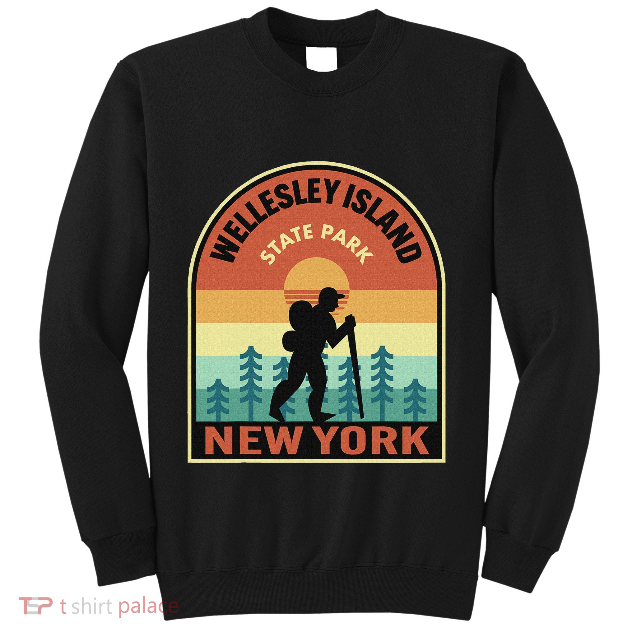 Wellesley Island State Park New York Retro Hiking Sweatshirt