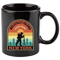Wellesley Island State Park New York Retro Hiking 11oz C Handle Ceramic Mug