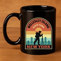 Wellesley Island State Park New York Retro Hiking 11oz C Handle Ceramic Mug