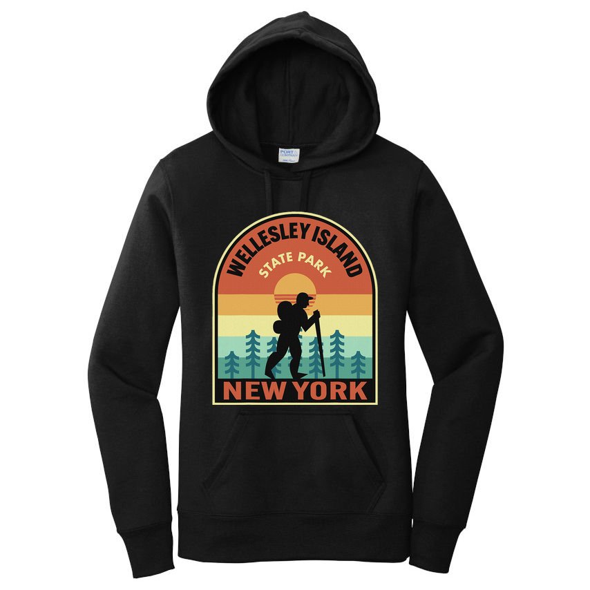 Wellesley Island State Park New York Retro Hiking Women's Pullover Hoodie