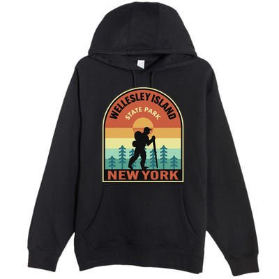 Wellesley Island State Park New York Retro Hiking Premium Pullover Hoodie