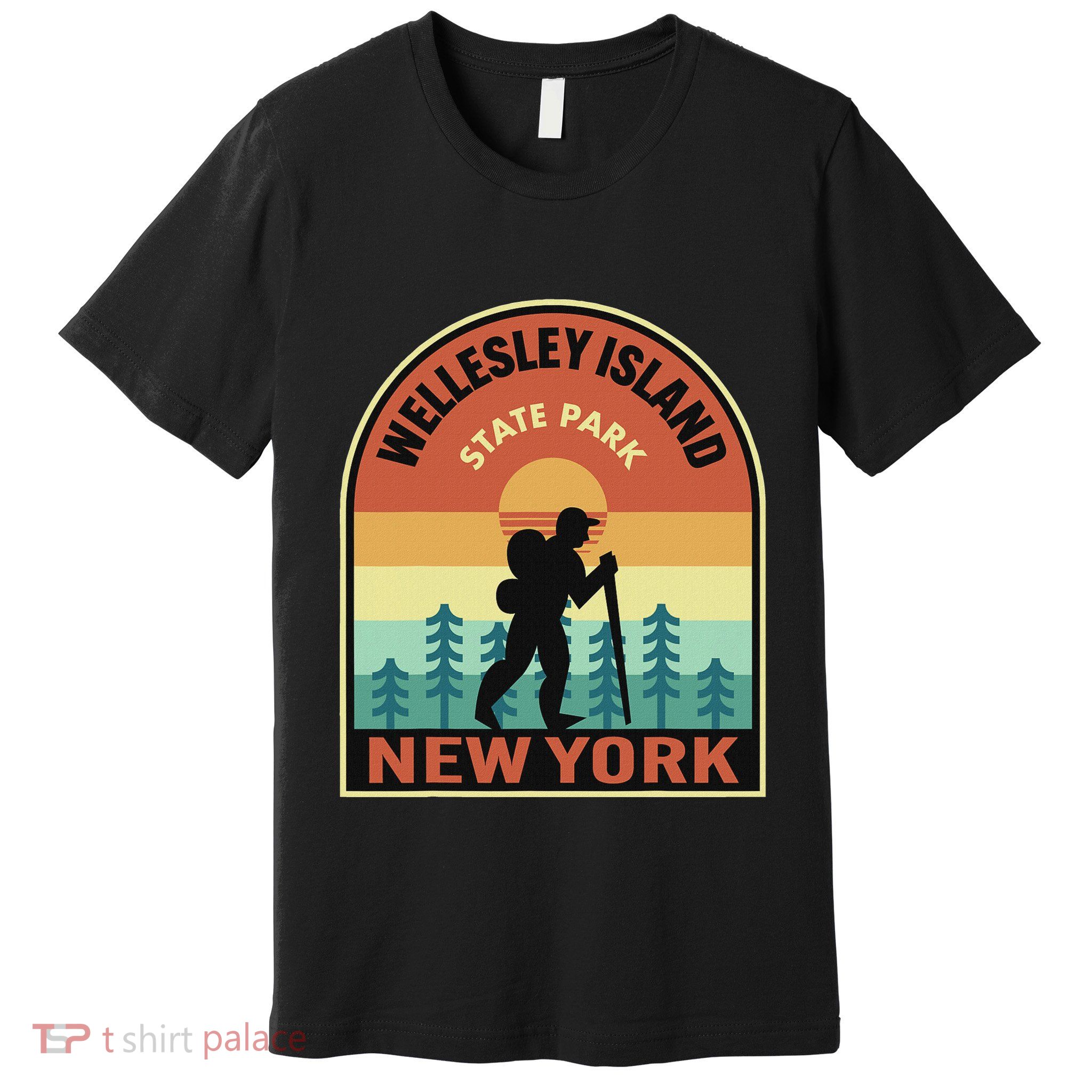 Wellesley Island State Park New York Retro Hiking Premium T-Shirt