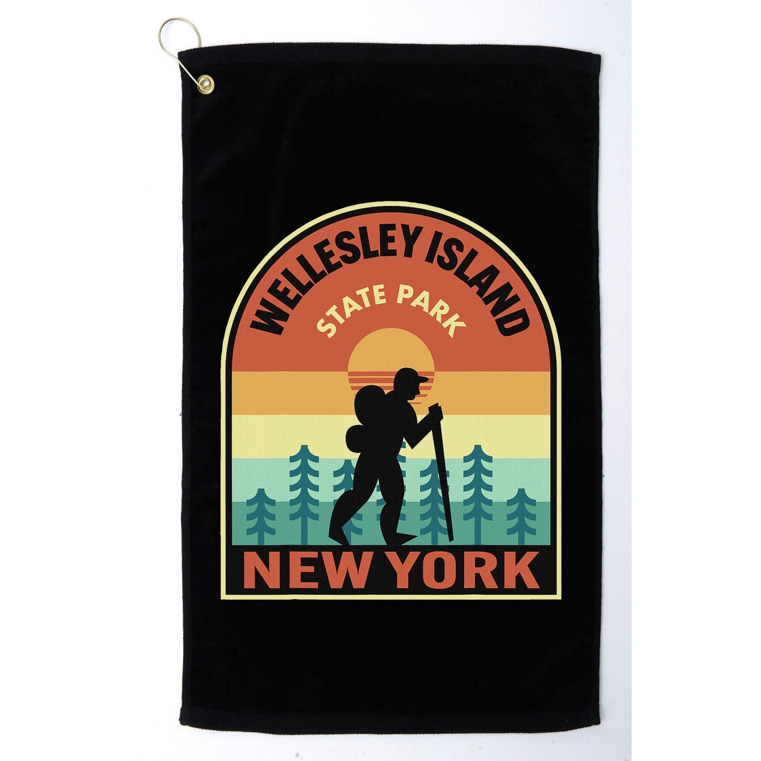 Wellesley Island State Park New York Retro Hiking Golf Towel