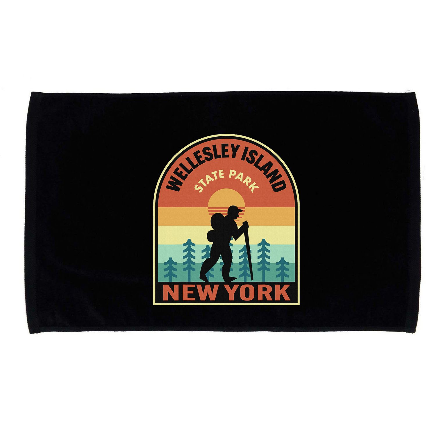 Wellesley Island State Park New York Retro Hiking Microfiber Hand Towel