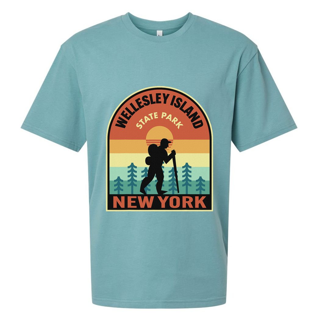 Wellesley Island State Park New York Retro Hiking Sueded Cloud Jersey T-Shirt