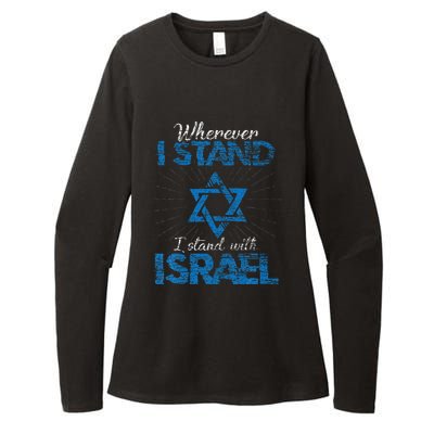 Wherever I Stand I Stand With Israel Womens CVC Long Sleeve Shirt