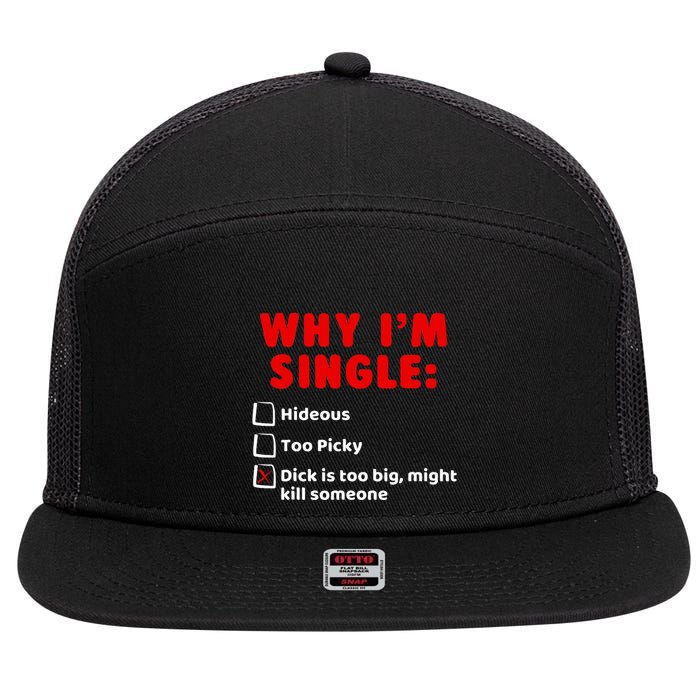 Why IM Single Hideous Too Picky Dick Is Too Big 7 Panel Mesh Trucker Snapback Hat