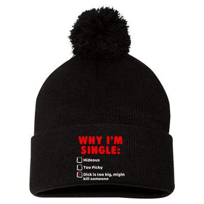 Why IM Single Hideous Too Picky Dick Is Too Big Pom Pom 12in Knit Beanie